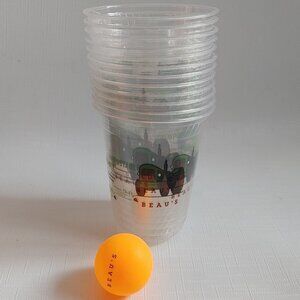 RARE Beau's Brewery Beer Pong Set Lot of 12 Plastic Cups Branded Ping Po…